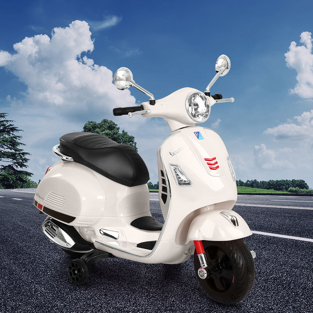 Electric Ride On Motorcycle | Vespa Licensed GTS | White