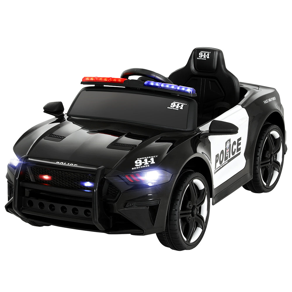 Electric Ride On Car | Patrol Police Car | Battery Powered Toy | 12V Black