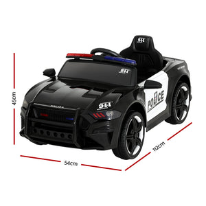 Electric Ride On Car | Patrol Police Car | Battery Powered Toy | 12V Black