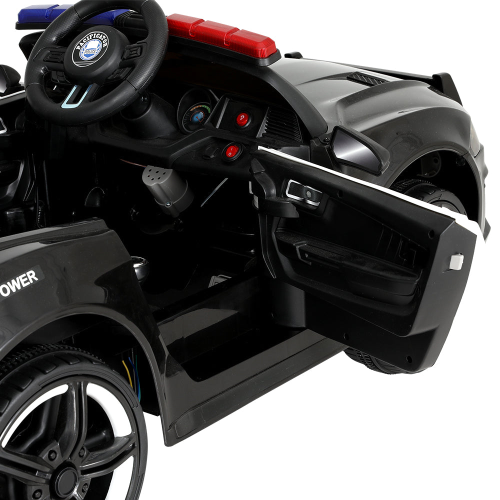 Electric Ride On Car | Patrol Police Car | Battery Powered Toy | 12V Black