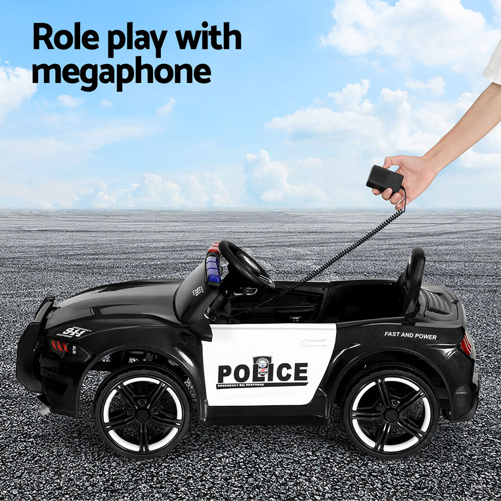 Electric Ride On Car | Patrol Police Car | Battery Powered Toy | 12V Black