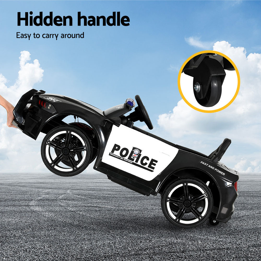 Electric Ride On Car | Patrol Police Car | Battery Powered Toy | 12V Black