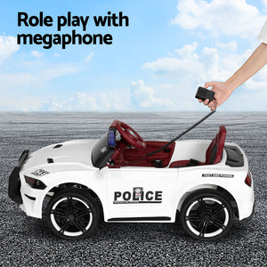 Electric Ride On Car | Patrol Police Car | Battery Powered Toy | 12V White