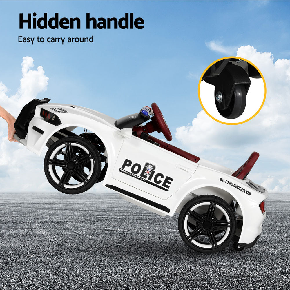 Electric Ride On Car | Patrol Police Car | Battery Powered Toy | 12V White