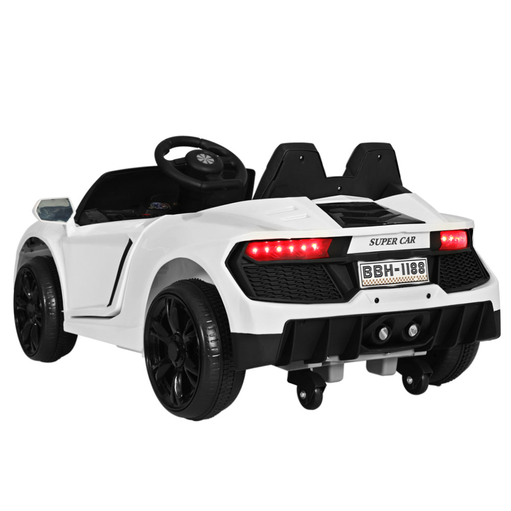 Electric Ride On Car | Ferrari-Inspired Toy Car | Remote Control | 12V White