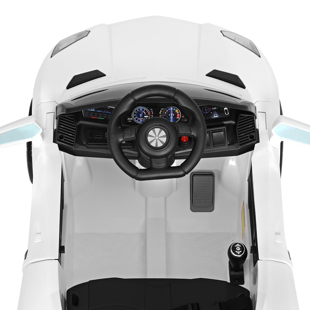 Electric Ride On Car | Ferrari-Inspired Toy Car | Remote Control | 12V White