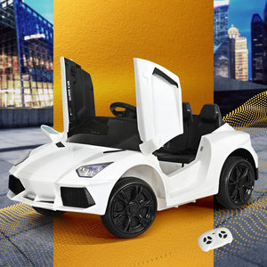 Electric Ride On Car | Ferrari-Inspired Toy Car | Remote Control | 12V White