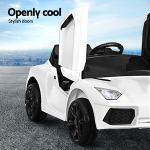Electric Ride On Car | Ferrari-Inspired Toy Car | Remote Control | 12V White
