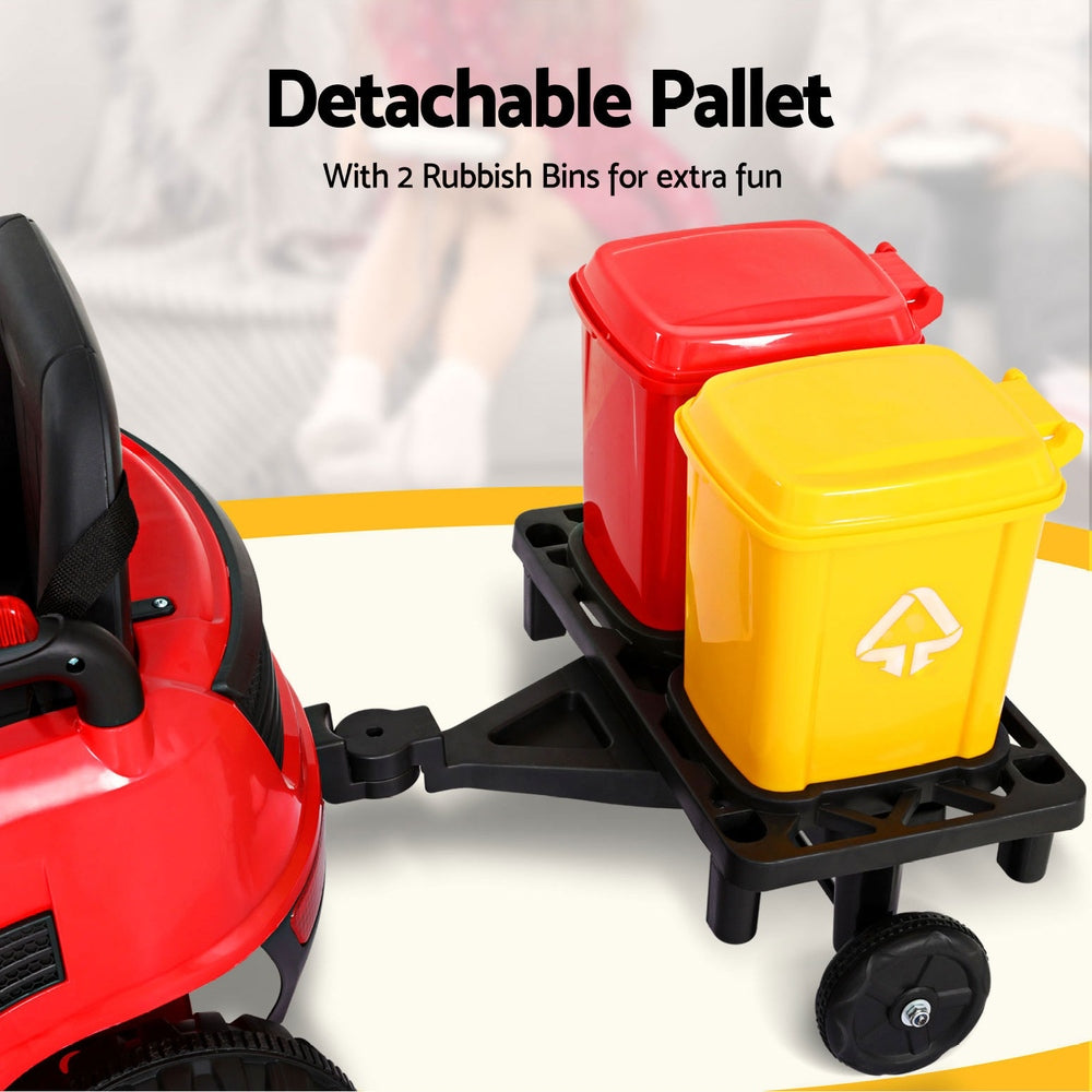 Electric Ride On Car | Street Sweeper Truck | Remote Control | 12V Red