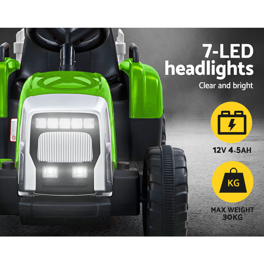 Electric Ride On Car | Tractor Toy | Remote Control | 12V Green