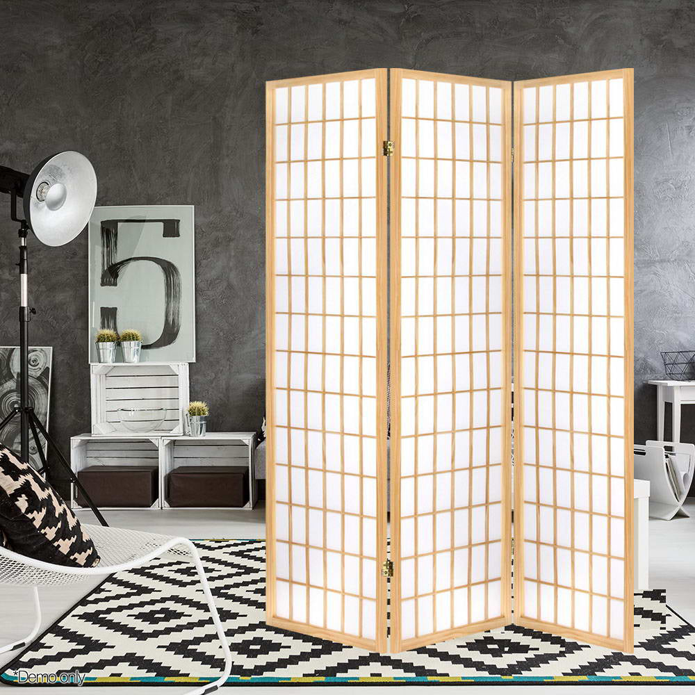 3 Panel Room Divider Screen | 131x179cm | Natural