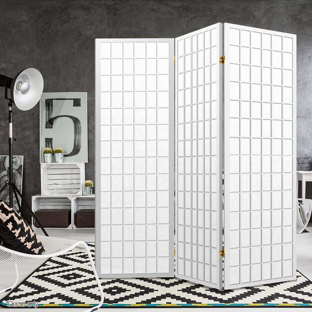 3 Panel Room Divider Screen | 131x179cm | White
