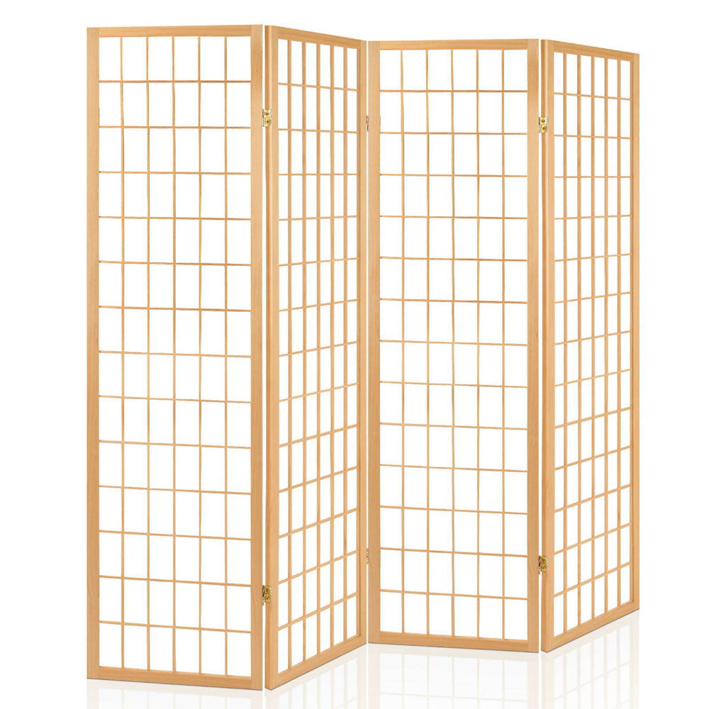 4 Panel Room Divider Screen | 174x179cm | Natural