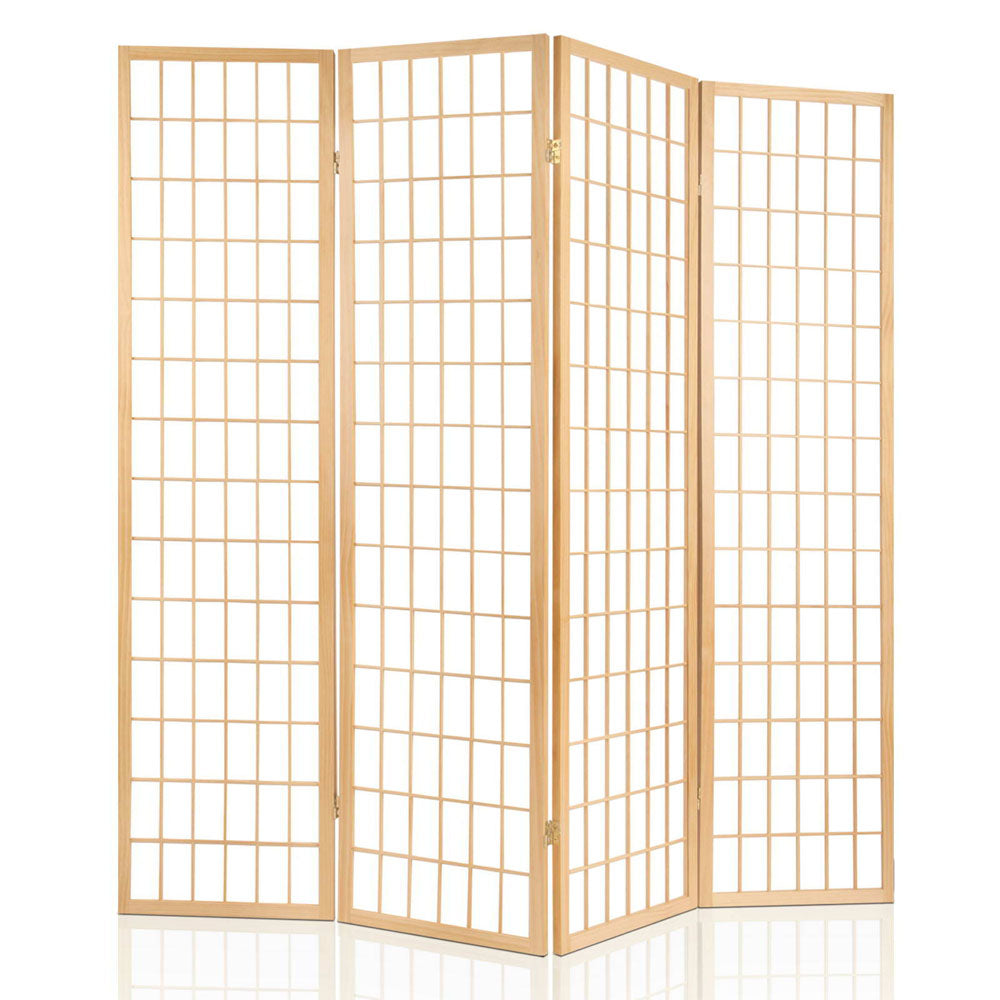 4 Panel Room Divider Screen | 174x179cm | Natural