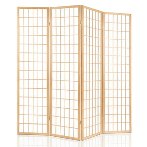 4 Panel Room Divider Screen | 174x179cm | Natural