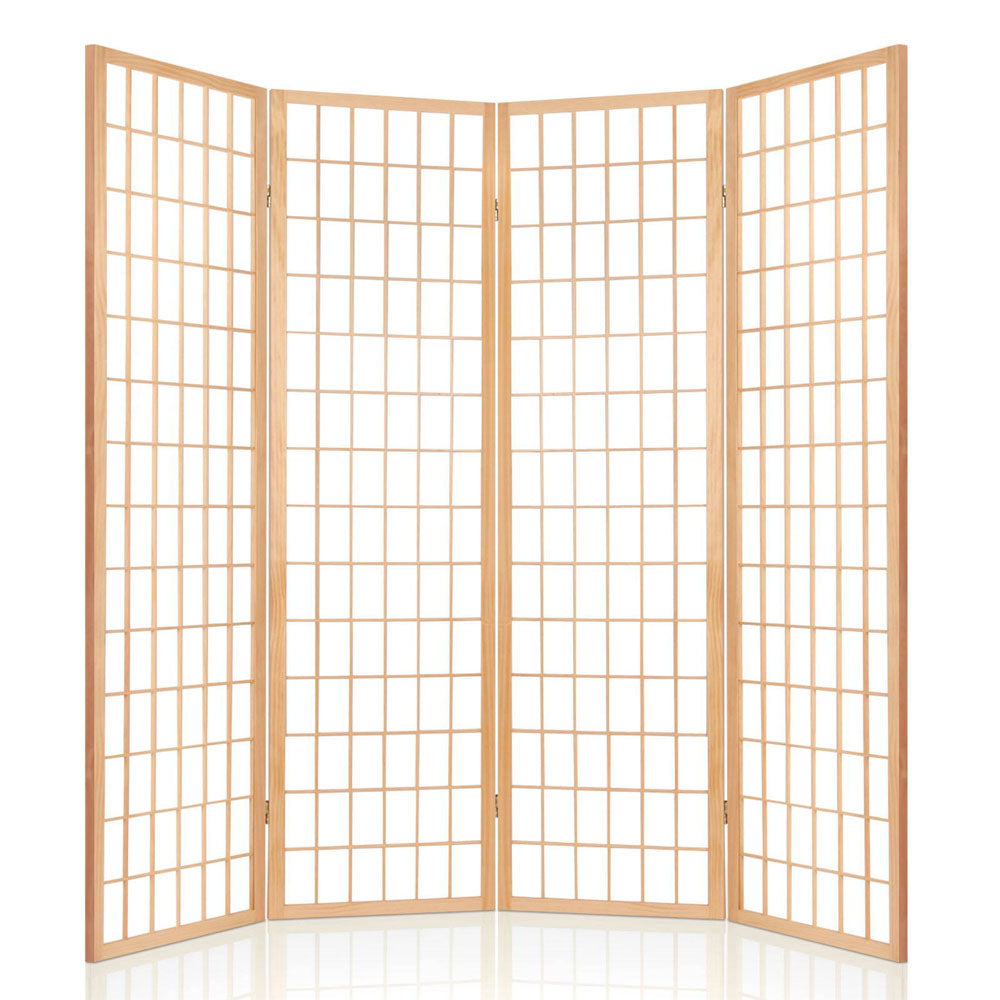 4 Panel Room Divider Screen | 174x179cm | Natural