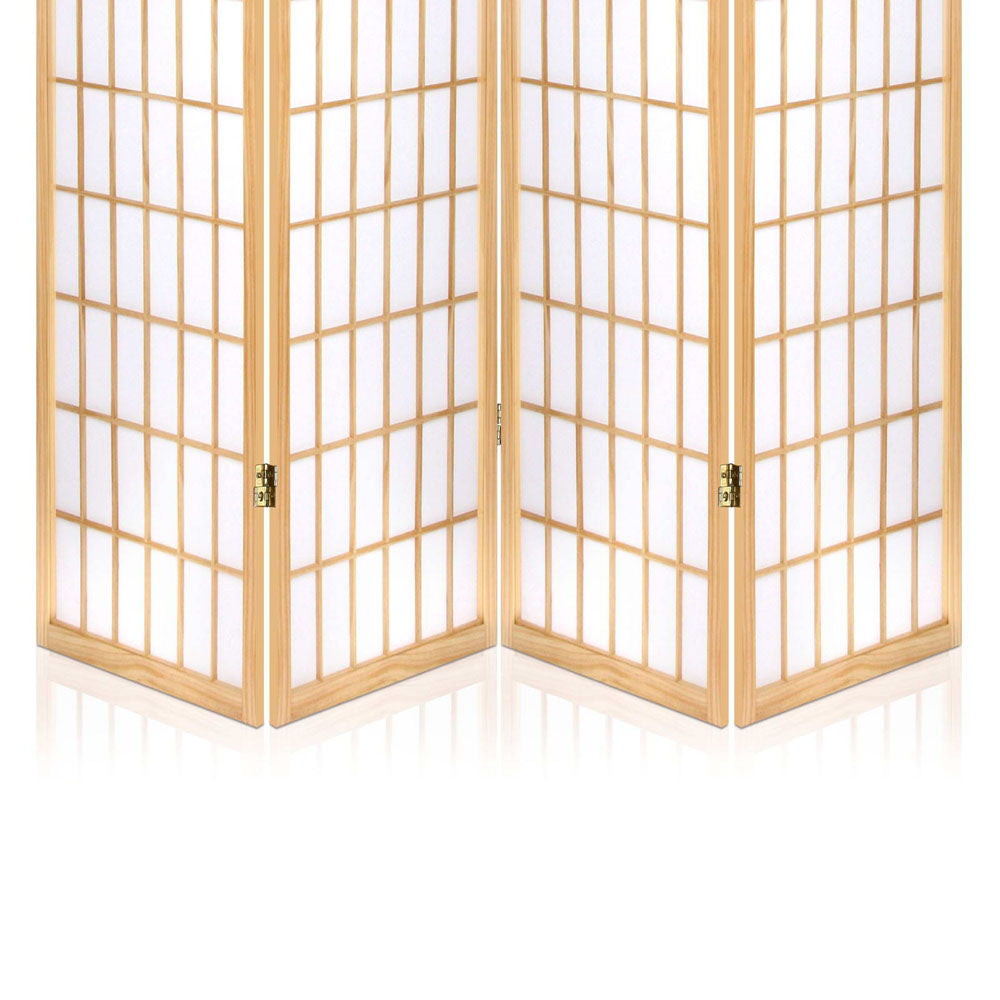 4 Panel Room Divider Screen | 174x179cm | Natural