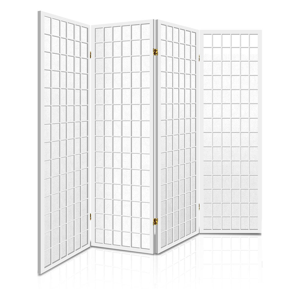 4 Panel Room Divider Screen | 174x179cm | White