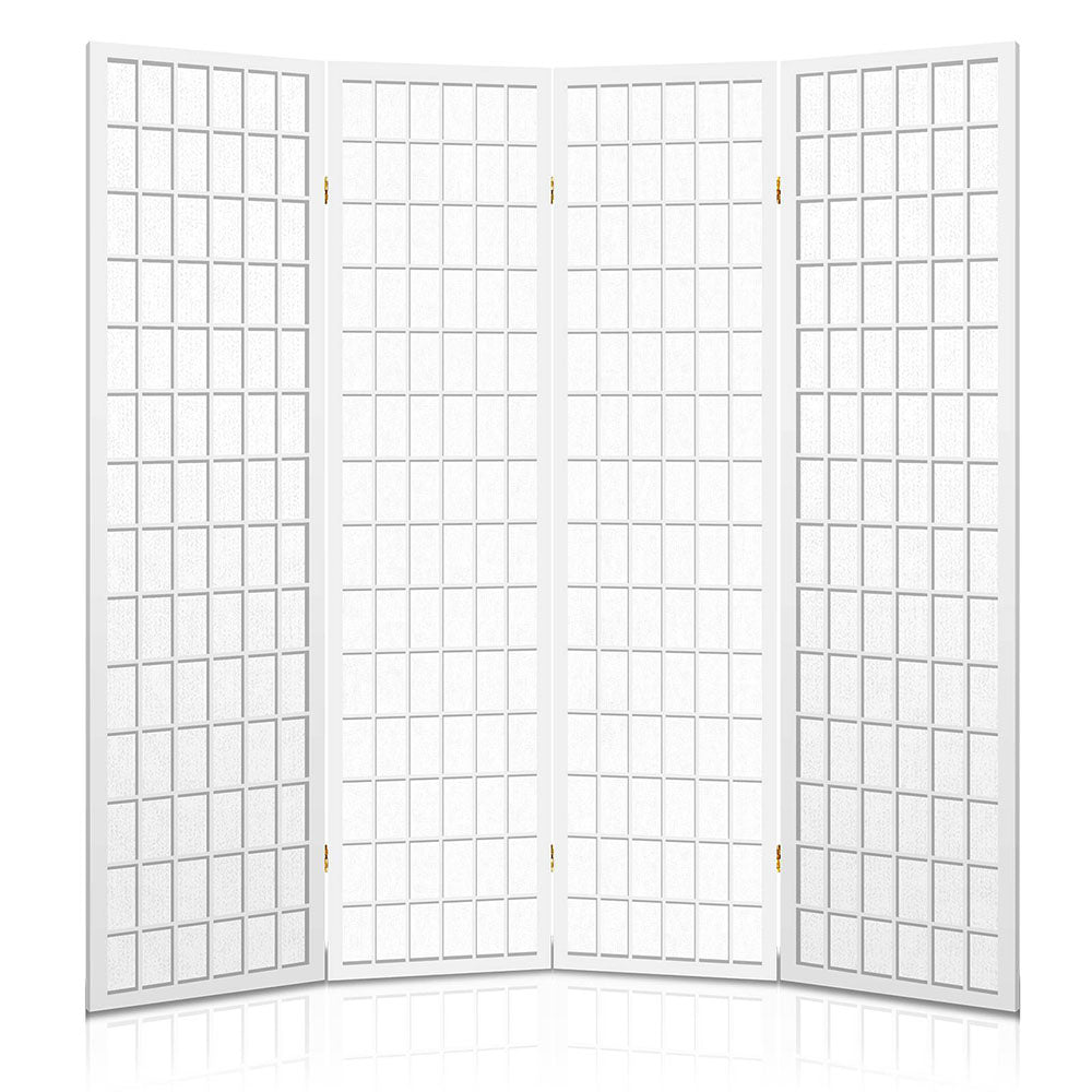 4 Panel Room Divider Screen | 174x179cm | White