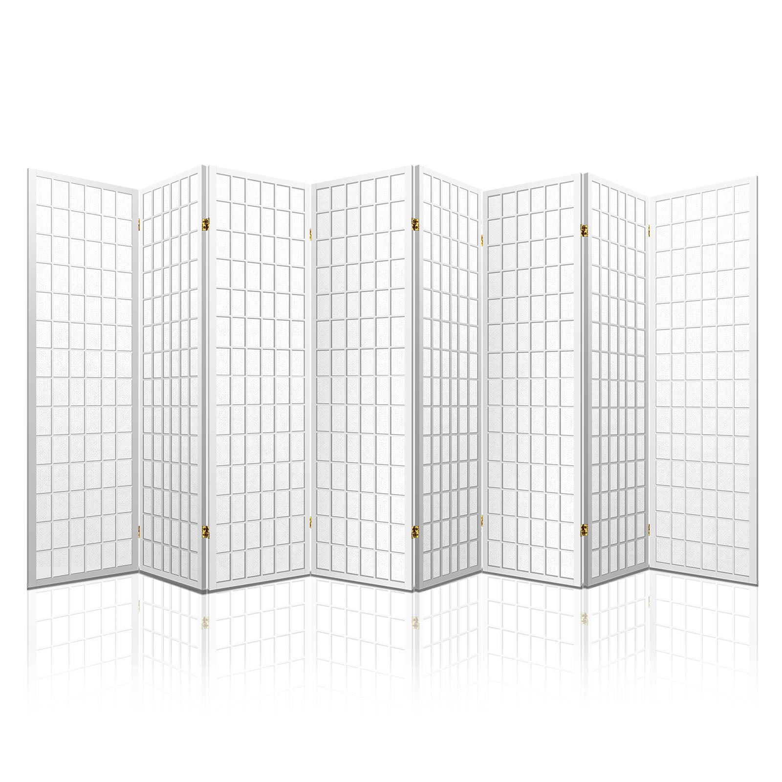 8 Panel Room Divider Screen | 348x179cm | White