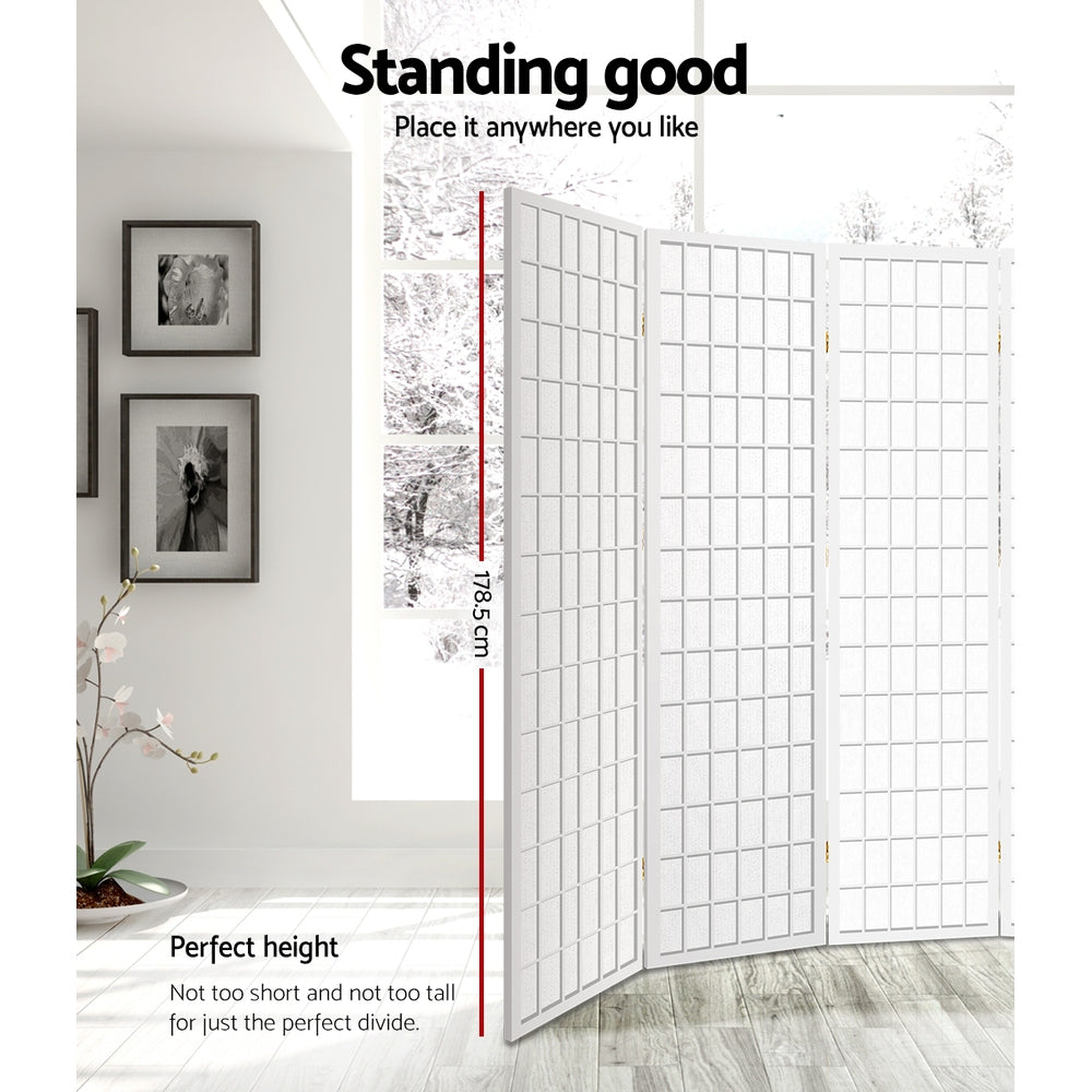 8 Panel Room Divider Screen | 348x179cm | White