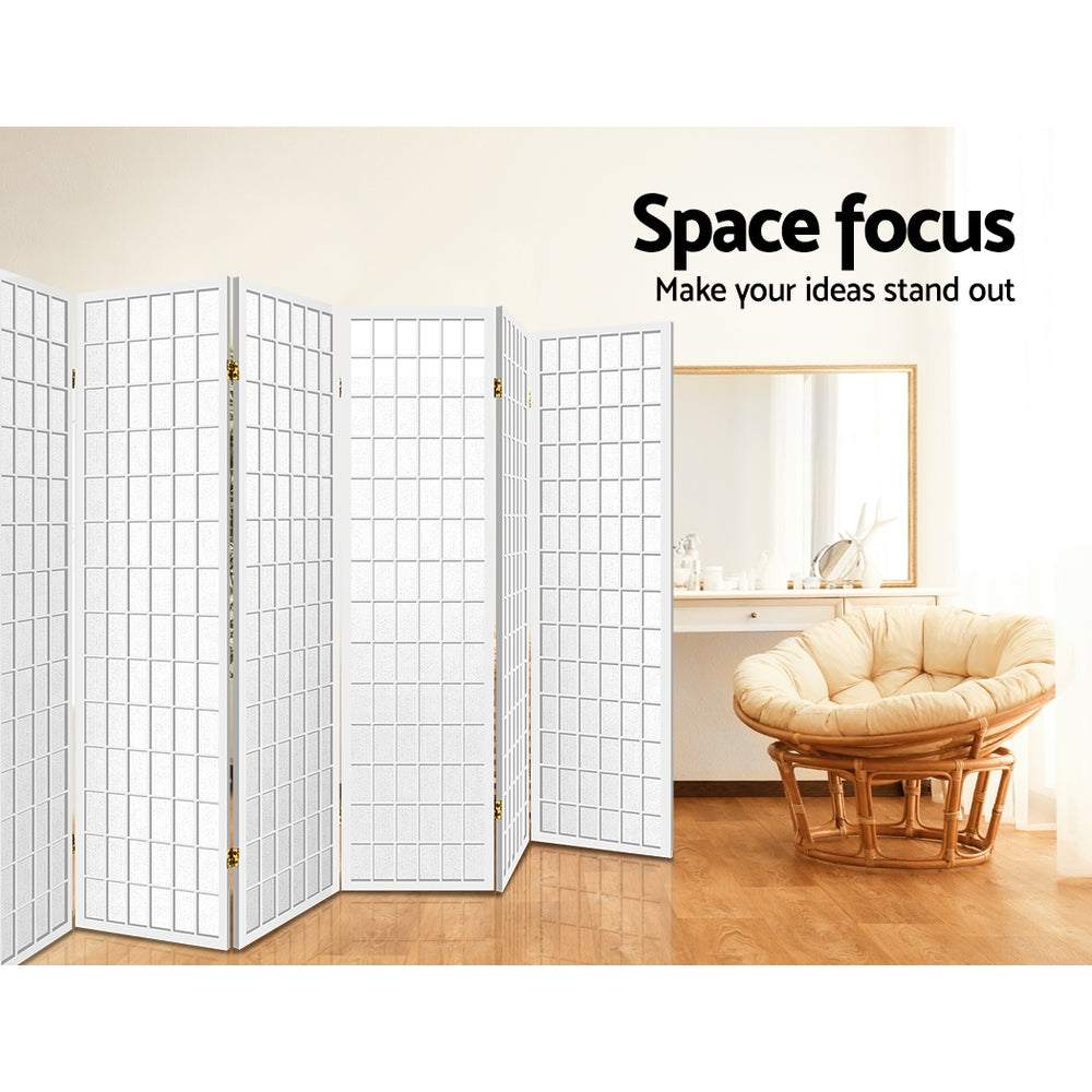 8 Panel Room Divider Screen | 348x179cm | White