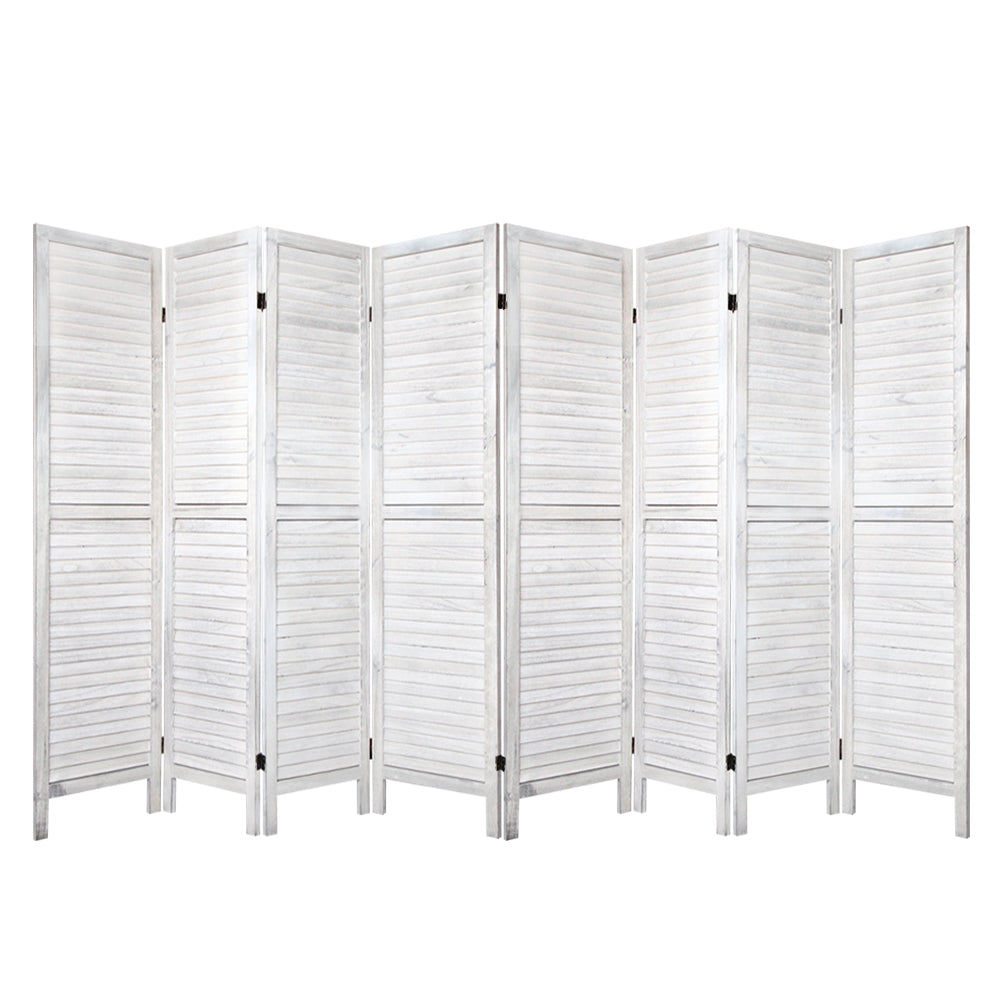 8 Panel Room Divider Screen | 326x170cm | Louver | White