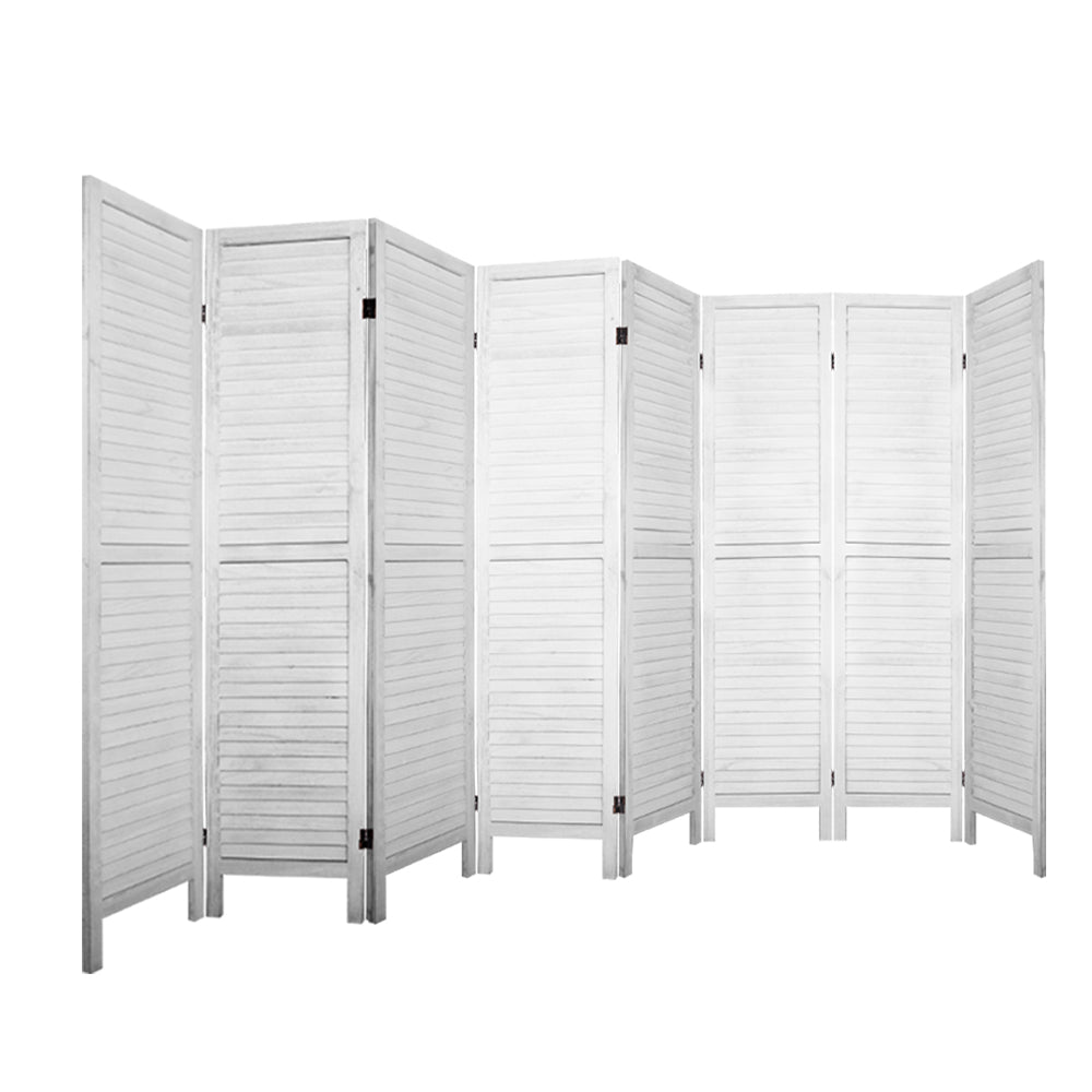 8 Panel Room Divider Screen | 326x170cm | Louver | White