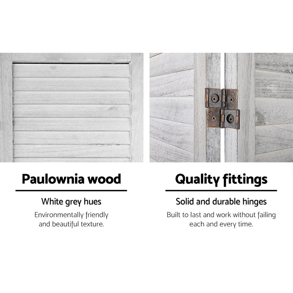 8 Panel Room Divider Screen | 326x170cm | Louver | White