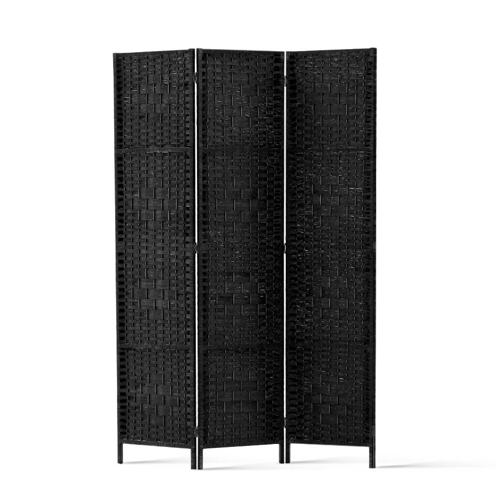 Room Divider Screen | 3-Panel | 123x170cm | Woven Black
