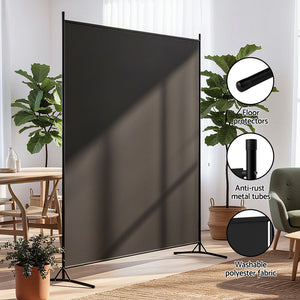 Room Divider Screen | 175x180cm | Fabric Panel | Black