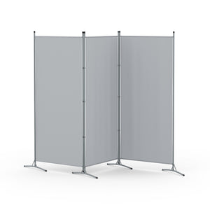 Room Divider Screen | 3 Panel | 260x180cm | Fabric | Grey