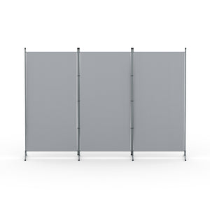 Room Divider Screen | 3 Panel | 260x180cm | Fabric | Grey