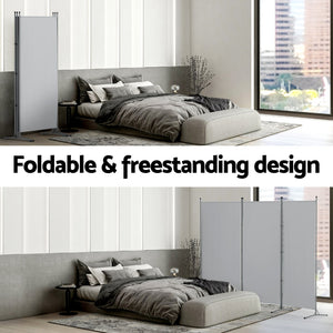 Room Divider Screen | 3 Panel | 260x180cm | Fabric | Grey