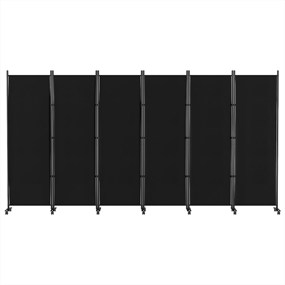 Artiss 6 Panel Room Divider Screen | 323cm | Wheel | Fabric | Black