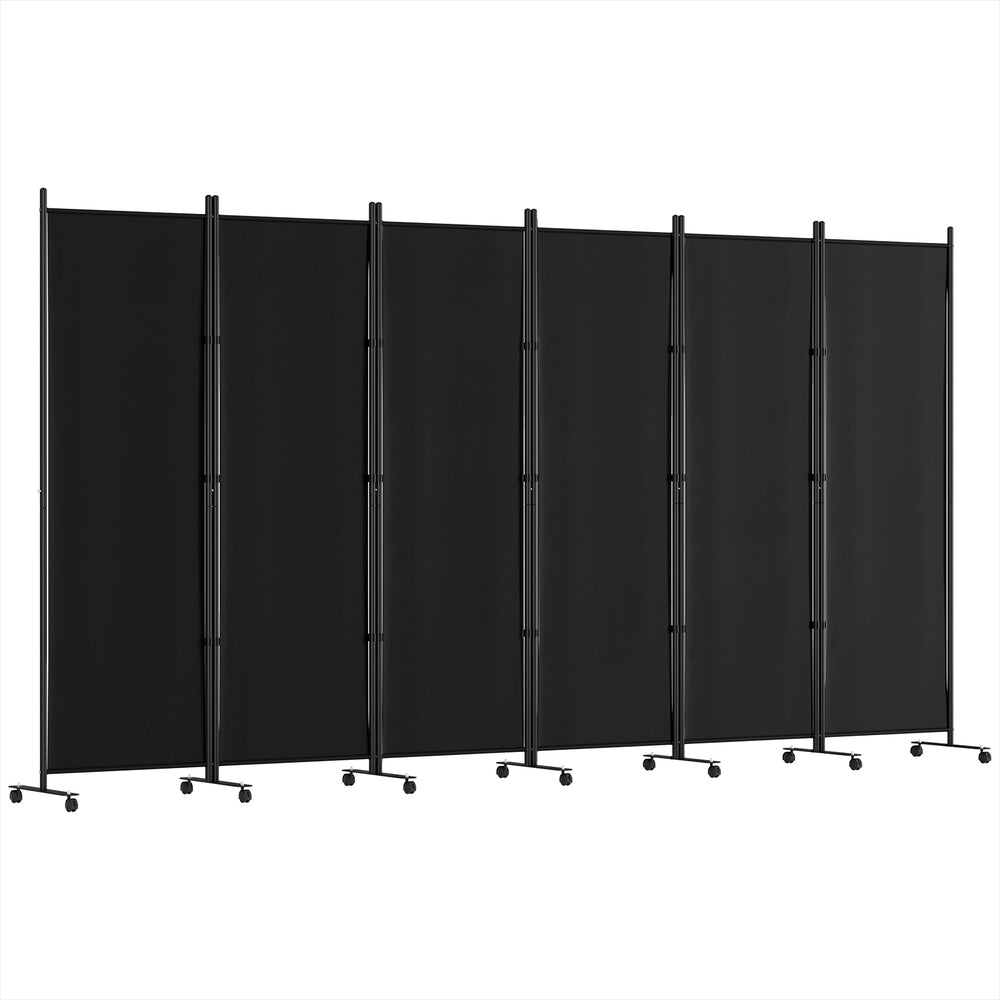 Artiss 6 Panel Room Divider Screen | 323cm | Wheel | Fabric | Black