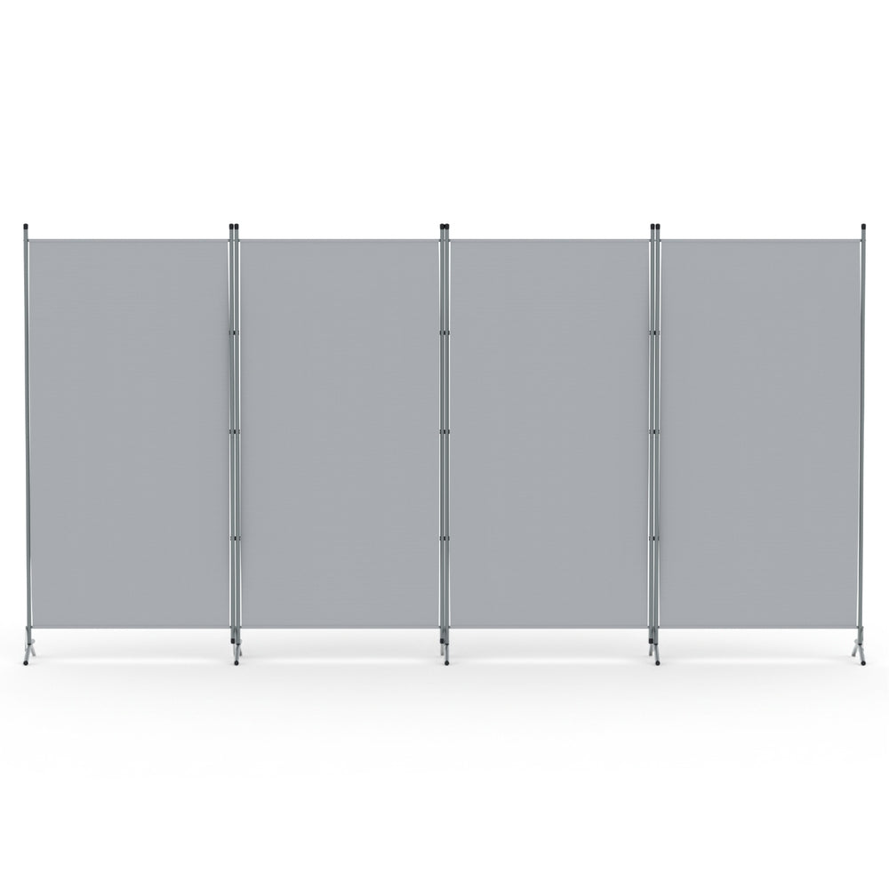Room Divider Screen | 4 Panel | 345x180cm | Fabric | Grey