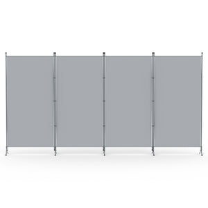 Room Divider Screen | 4 Panel | 345x180cm | Fabric | Grey