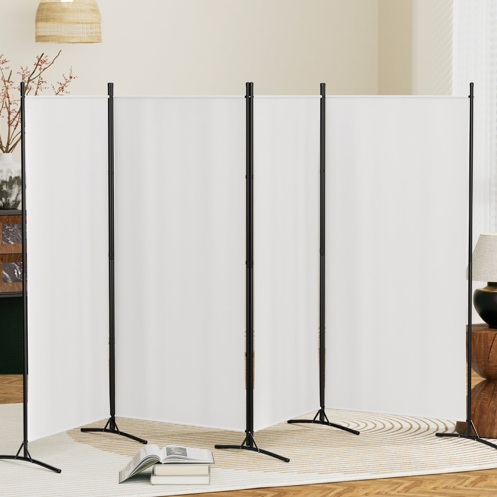 Artiss 4 Panel Room Divider Screen | 345x180cm | Fabric | White