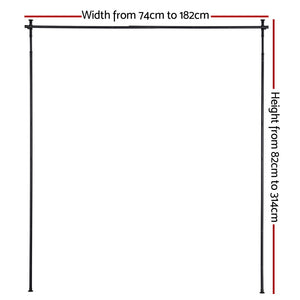 Extendable Curtain Rod | Room Divider Pole | Black | Telescopic