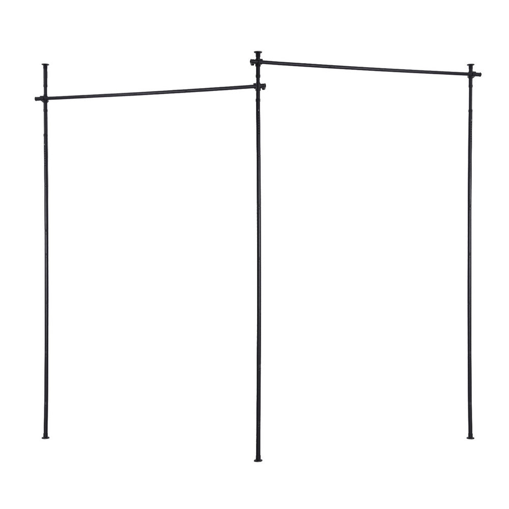 Room Divider Curtain Rod | Extendable | Black | Adjustable Width