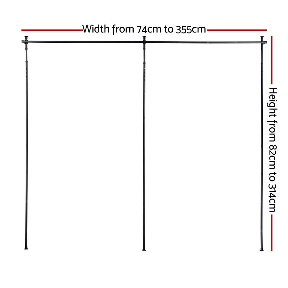 Room Divider Curtain Rod | Extendable | Black | Adjustable Width