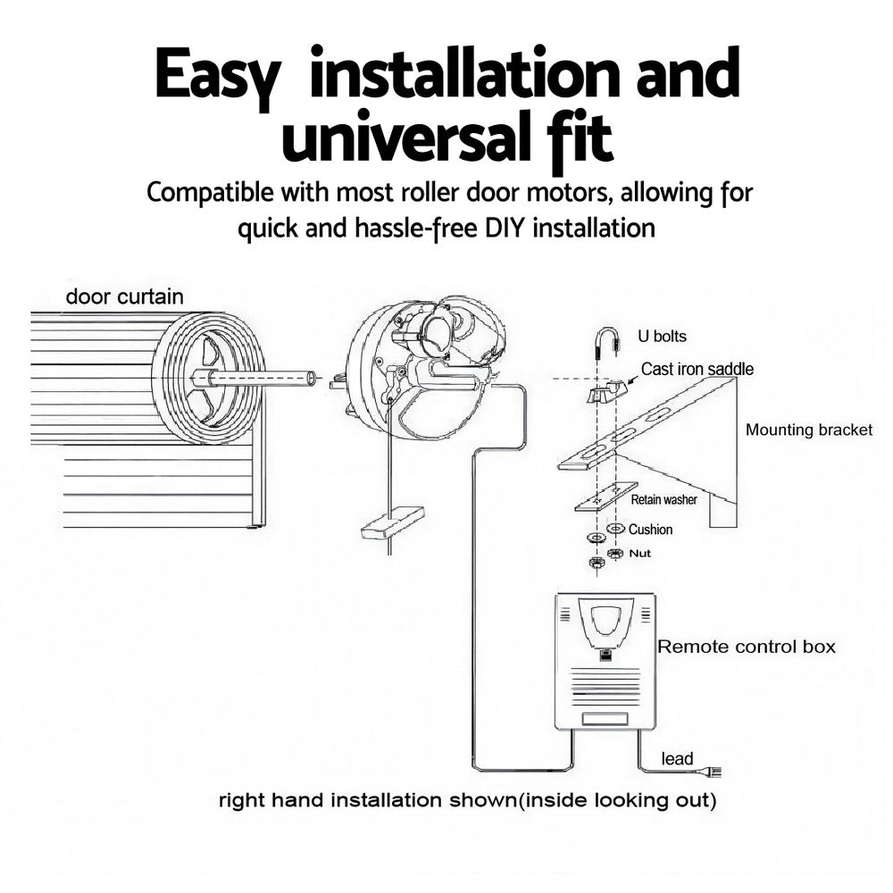 Garage Roller Door Opener | 250N Motor | Auto Safety Reverse | 220V