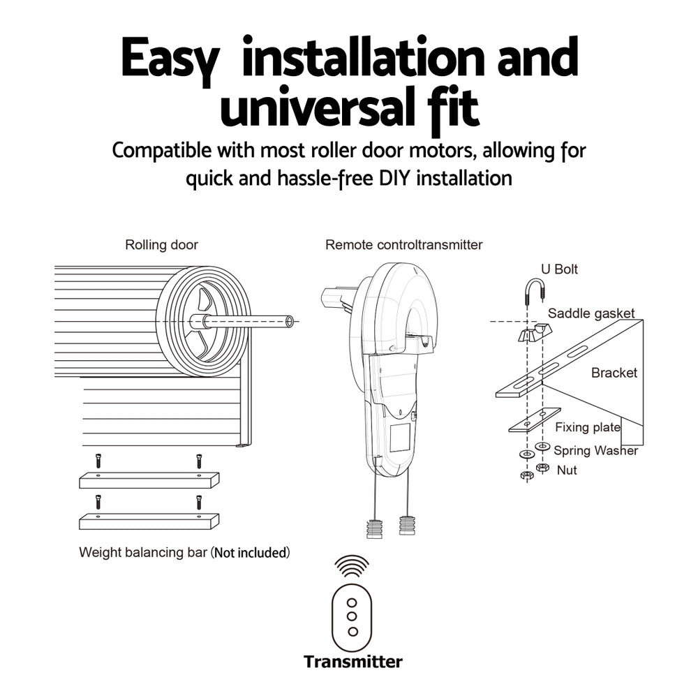 Garage Roller Door Opener | 800N Motor | Auto Reverse Safety | 220V