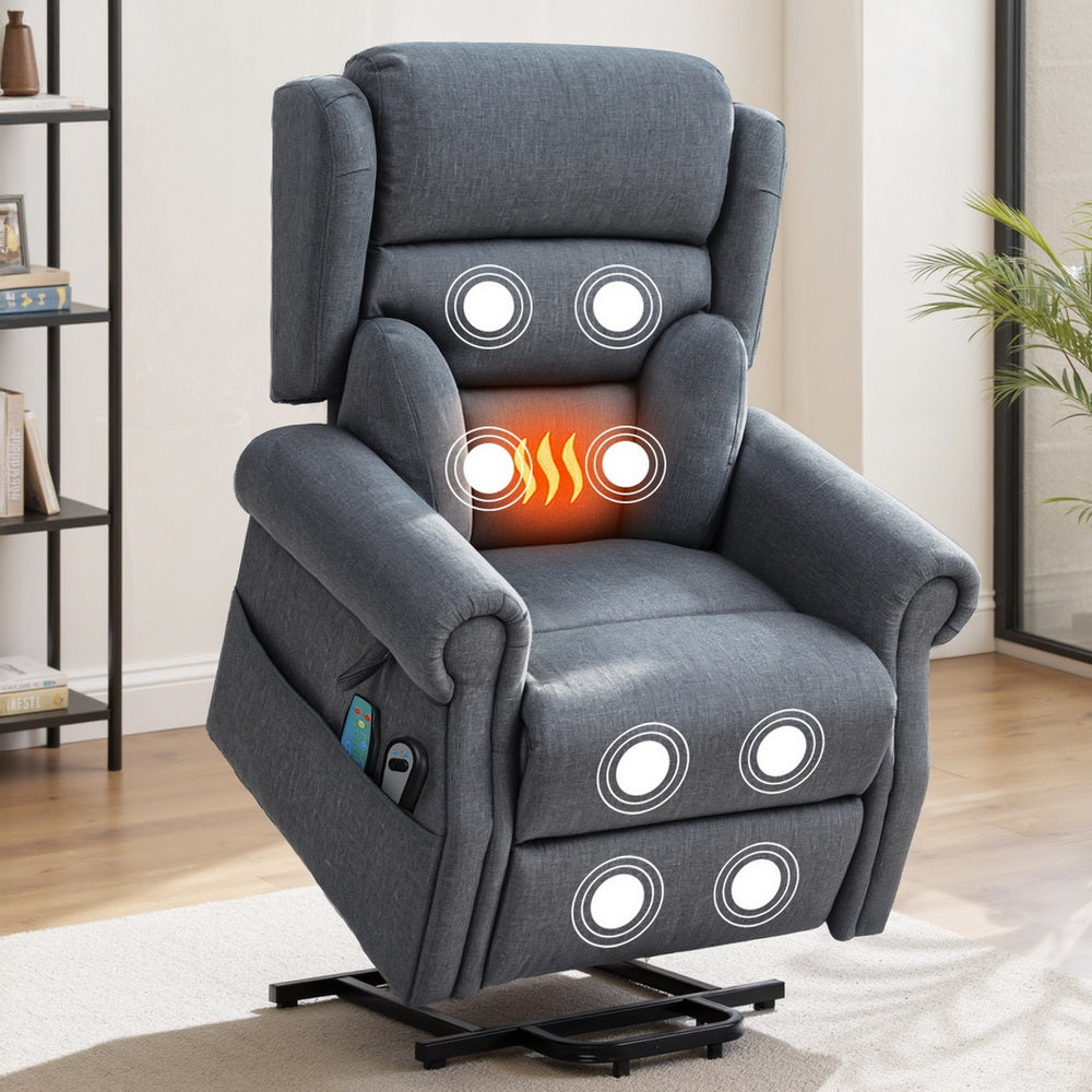 Electric Recliner Sofa | Power Lift | Massage & Heated Functions