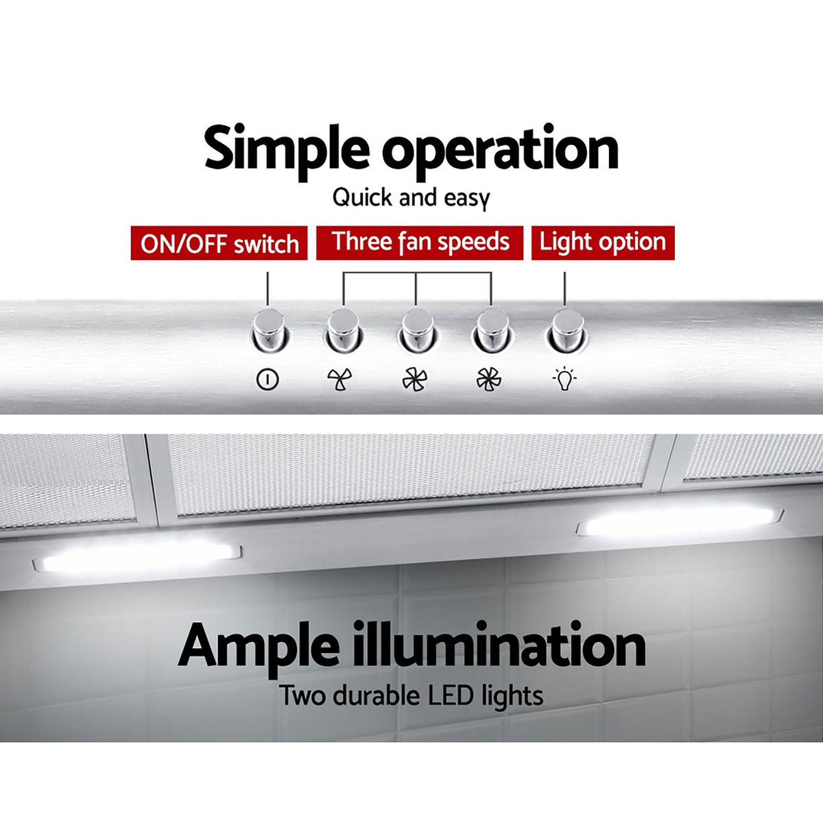 Range Hood | 900mm | Stainless Steel | 90cm Rangehood