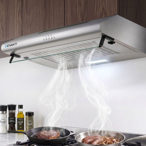 Devanti 600mm Range Hood | 60cm | Rangehood Kitchen Canopy | LED Light | Stainless Steel