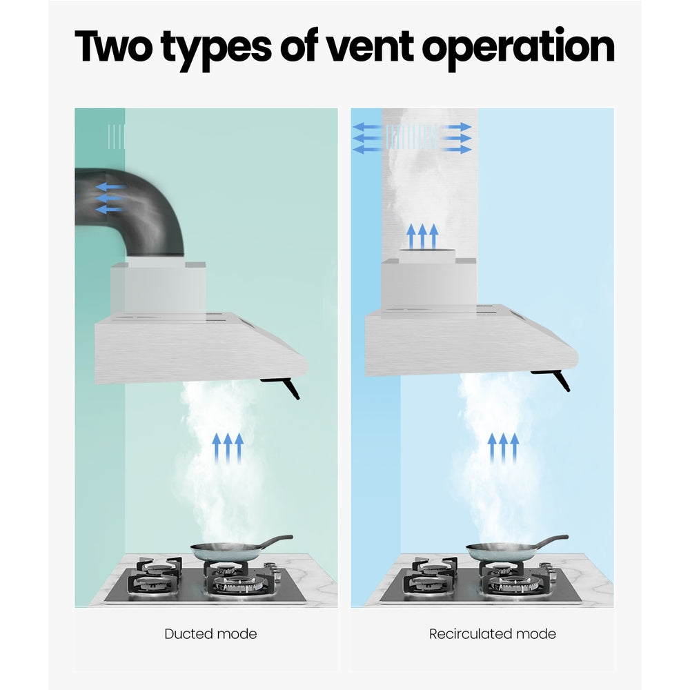 Devanti 900mm Range Hood | 90cm | Rangehood | Stainless Steel
