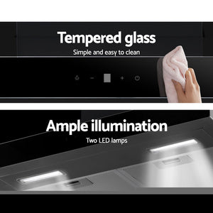 Devanti Rangehood 600mm Range Hood 60cm Stainless Steel Glass Kitchen Canopy