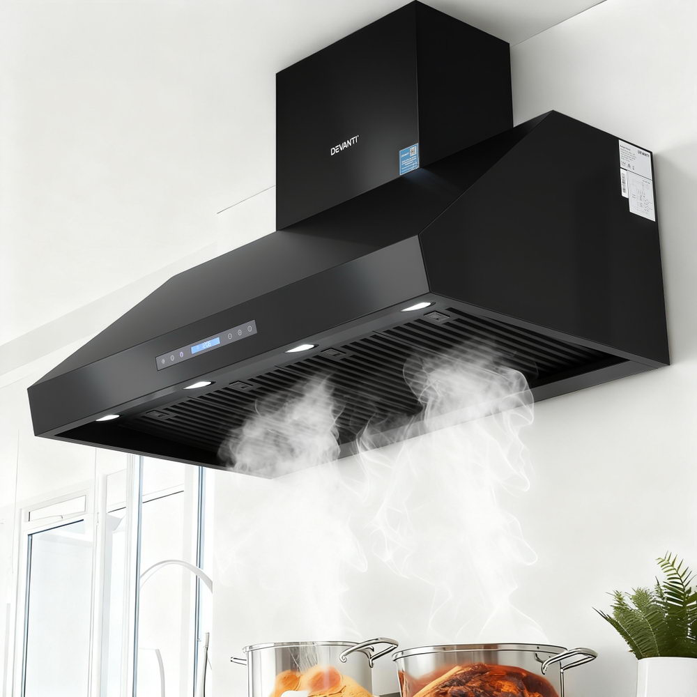 Commercial BBQ Rangehood | 1200mm | Dual Motor | Remote Control | Black